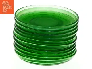 Grønne broksø glas tallerkener (str. Ø 15 cm)
