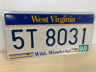 West Virginia amerikansk nummerplade