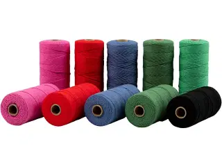 Knyttegarn, L: 315 M, tykkelse 1 mm, Tynd kvalitet 12/12, stærke farver, 10x220g/ 1 pk.