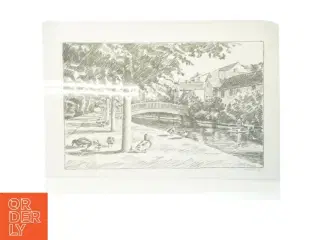Kunsttryk af landskab (str. 62x45 cm)