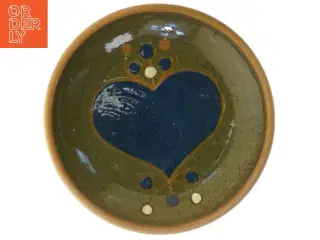 Keramisk tallerken med hjerte (str. Ø 25 cm)
