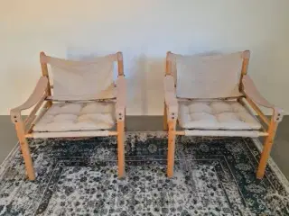 Sæt Af 2 Safaristole - Model Sirocco - Eg & Canvas