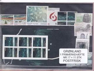 Grønland - Frimærkehæfte NR. 17 + 11 Stk. - Postfrisk
