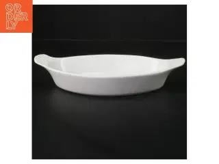 Hvid oval serveringsfad