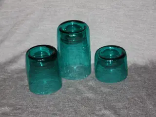 3 fine glas lysestager sælges