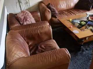 Sofagruppe i Nubukskind