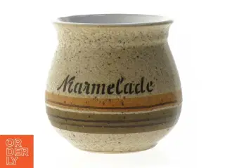 Marmeladekrukke i keramik (str. Ø. 9 cm. længde, 9,5 cm)