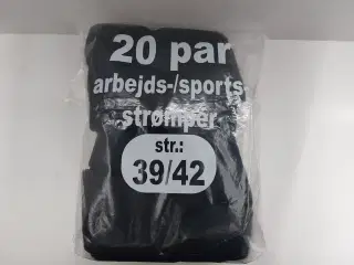 20 par nye sorte tennisstrømper, Str. 39/42