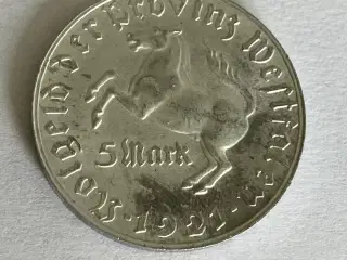 5 Mark Westphalen 1921 - Low mintage