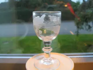 Holmegaard egeløv snapseglas 1800-tal