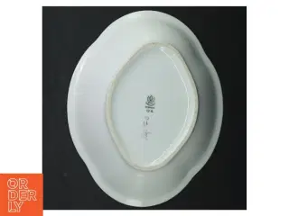 Porcelænsskål med fugledekor fra B&G (str. 22 x. 17 cm. h. 5,5 cm)