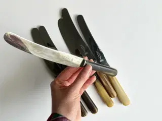 Vintage Sheffield, rustfrit stål og ben, 6 stk samlet