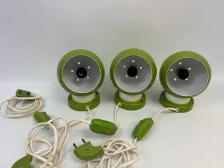 3 stk. grønne kuglelamper (retro)