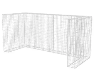 Gabionafskærmning til tre affaldsbeholdere 250x100x120 cm stål