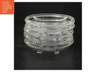 Glasskåle med dekoration (str. Ø. 15 cm. 5 styk)