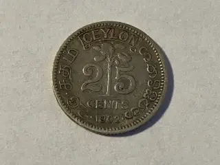 25 Cents Ceylon 1902