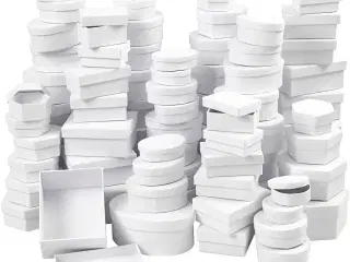Æsker, diam. 5,5-16 cm, Indhold kan variere, hvid, 168ass./ 1 pk.