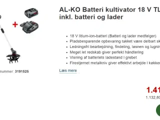 Al-Ko aku. havefræser/kultivator