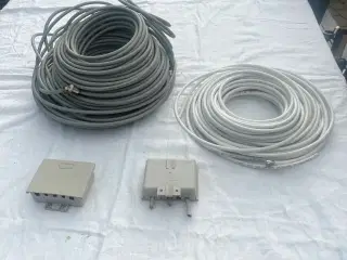 2 ruller antennekabler med fordelerdåse