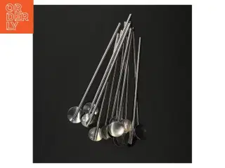 12 Lange skeer til gløgg af rustfrit stål cocktailskeer (str. 19 cm)