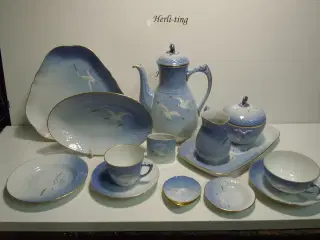 BG Måge m.guld kaffe-spisestel til pris pr del fra