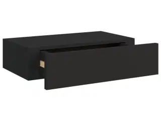 Væghylde med skuffe 40x23,5x10 cm MDF sort