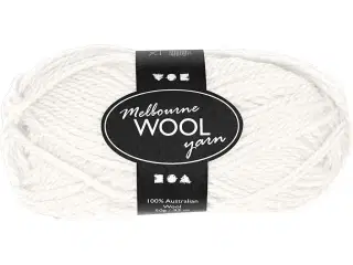 Melbourne Uldgarn 50g - Råhvid, 92m Kvalitetsgarn