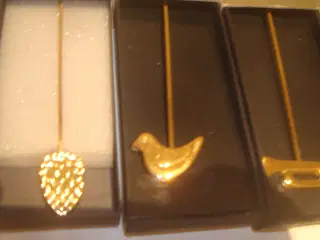 Georg Jensen LYSHOLDERE, forgyldte, org æsker