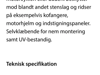 Beskyttelsesfolie mod stenslag 