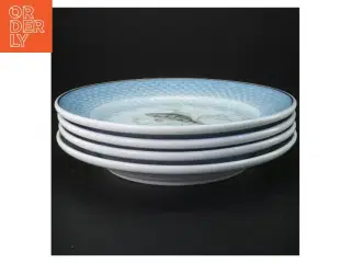 Sæt af 4 tallerkener med fiskemotiv fra B&G (str. 4 styk. ø. 25 cm)