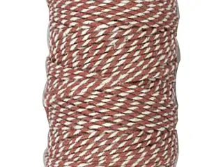 Brun/Hvid Bomuldssnor 1,1 mm - 50 meter