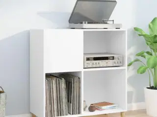 Vinylskab 84,5x38x89 cm konstrueret træ hvid