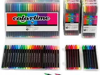 Colortime Fineliner Tusch, streg 0,6-0,7 mm, ass. farver, 18pk./ 1 pk.