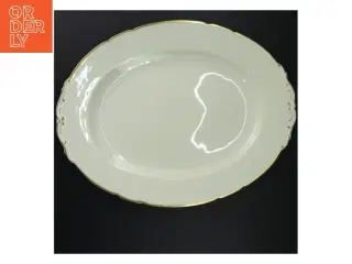 Porcelænstallerken med guldkant fra KPM (str. 45 cm x. 31 cm)