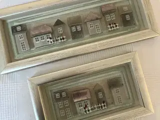 Glaskunst - glasbilleder af huse.