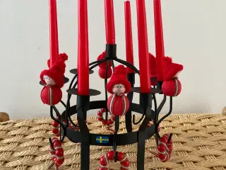 Jule lysestage med træ figurer