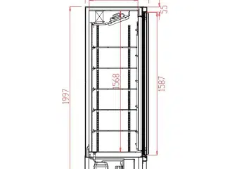 FRYSER 1 GLASS DOOR BLACK JDE-600F BL