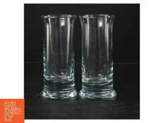 Sæt af to klare drikkeglas (str. Ø. 7 cm. længde, 16 cm)