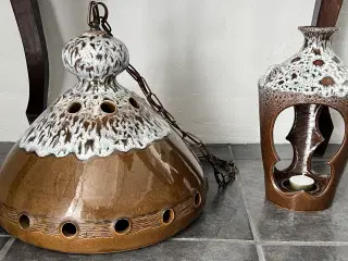 keramik loftlampe + lysestage