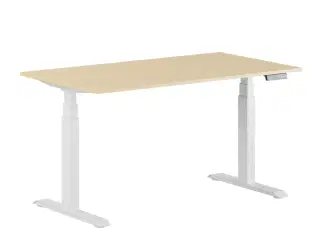 B2B Engros -  Two Hæve/sænkebord - 140x80cm - m/ 2 motorer - Birk-hvid