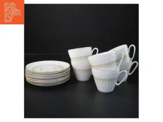 Porcelænspartsæt med kopper og underkopper (str. Ø 13,5&ø7,5x6,5 cm)