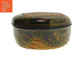 Vintage japansk lakvarekurv 1920'erne (str. Ø 22 cm)