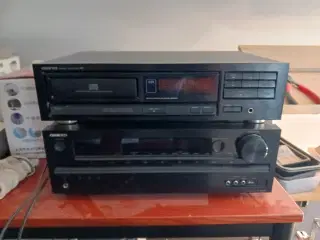 Reciver og CDafspiller Onkyo TX-SR300/DX-1700