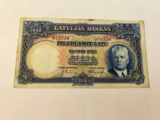 50 Latu Lithuania 1934