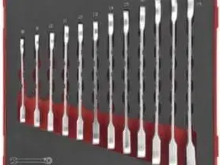 Ringgaffelnøglesæt med skralde med 12 dele. Teng Tools TED6512RS