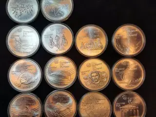 Komplet Sæt 28 stk. $5 og $10 Sterling Sølvmønter