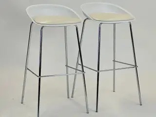 Sæt af 2 Moderne Barstole (Hvid)