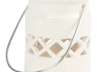 Lanterne, H: 8 cm, diam. 6,2 cm, hvid, 2stk./ 1 pk.