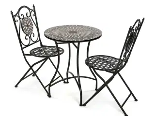 Spisebordsæt med 2 stole Versa Neilos Sort 60 x 71 x 60 cm