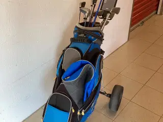 Golfsæt vogn bag og vilson udstyr mm.